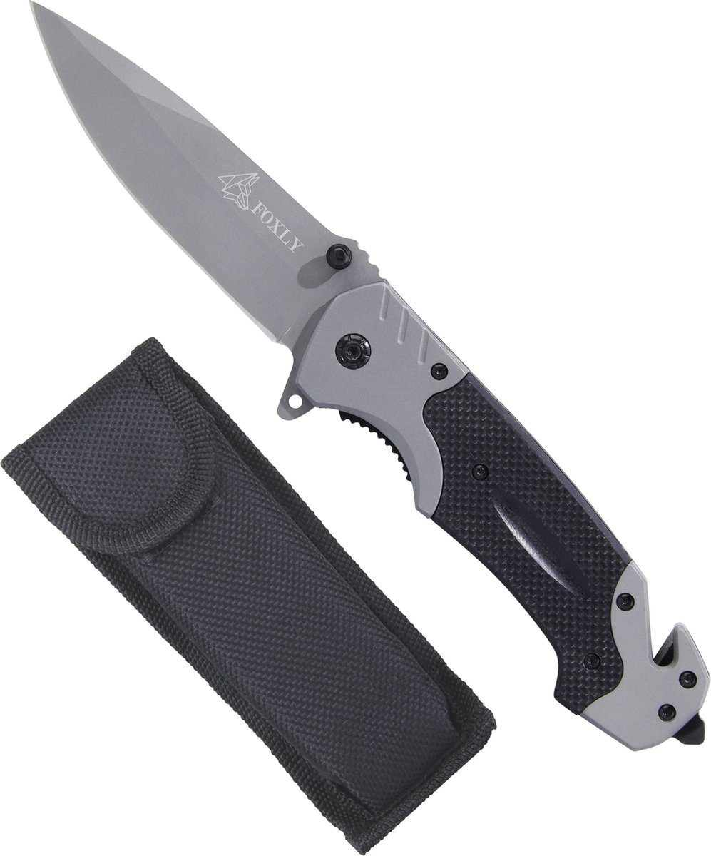 FOXLY® Zakmes outdoor - Jachtmes - Survival mes - Carbon fiber - 22 cm - Storm X85 - FOXLY