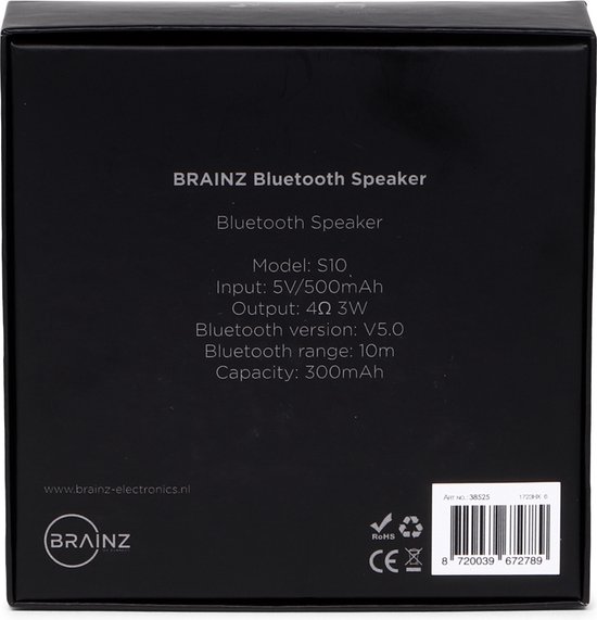 BRAINZ Bluetooth Speaker - Zwart — afbeelding 3