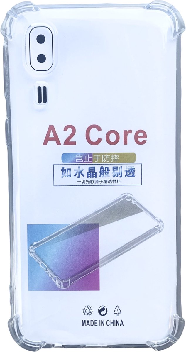 Anti Shock silicone back cover Geschikt voor Samsung Galaxy A2 Core/Transparant hoesje