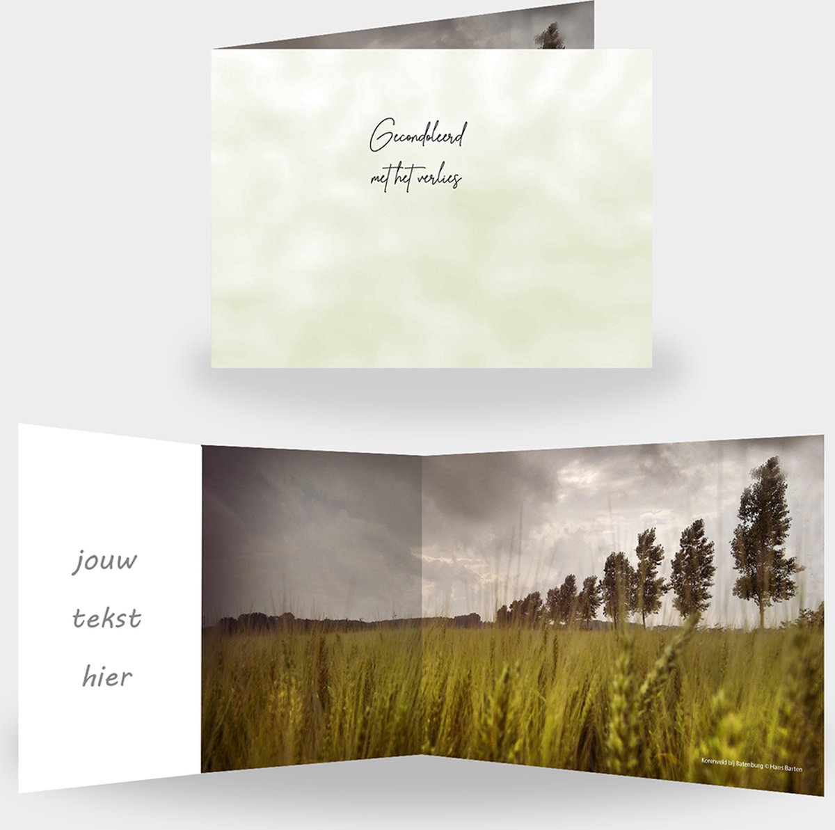 Set gevouwen kaarten | gecondoleerd met het verlies | condoleance | 15 x 20 | 5 stuks | Postgroet