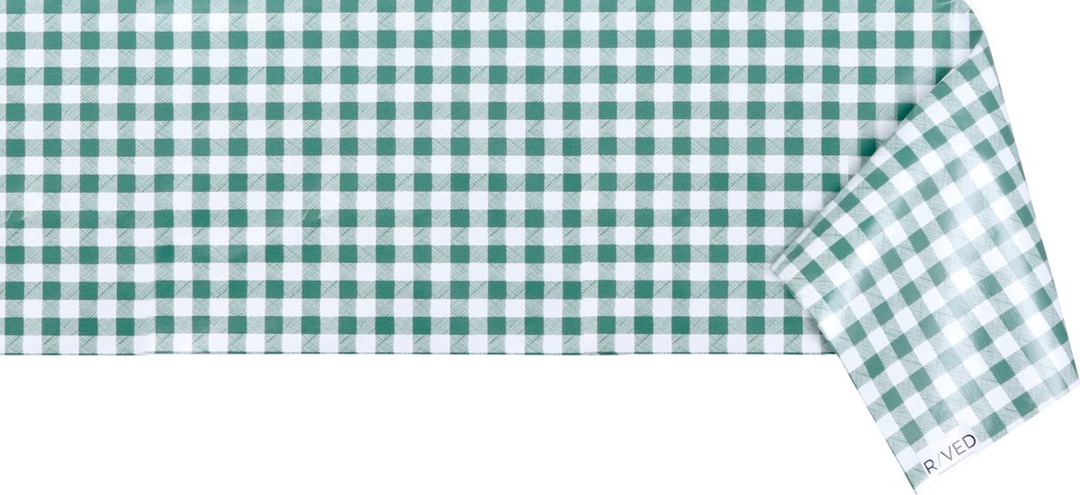Raved Tafelzeil – 140 cm x 230 cm – Boerenbont Ruit Donker Groen – PVC – Afwasbaar