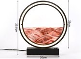 Polaza® 3D Zandloper - Zandlandschap - Moderne Bewegende Zandkunst - Kunst & Decoratie - Tafellamp - 26x29 Centimeter - Rood