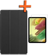 Hoes Geschikt voor Samsung Galaxy Tab S6 Lite Hoes Tri-fold Tablet Hoesje Case Met Screenprotector - Hoesje Geschikt voor Samsung Tab S6 Lite Hoesje Hardcover Bookcase - Zwart