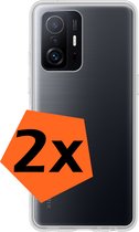 Hoesje Geschikt voor Xiaomi 11T Hoesje Siliconen Cover Case - Hoes Geschikt voor Xiaomi 11T Hoes Back Case - 2-PACK - Transparant