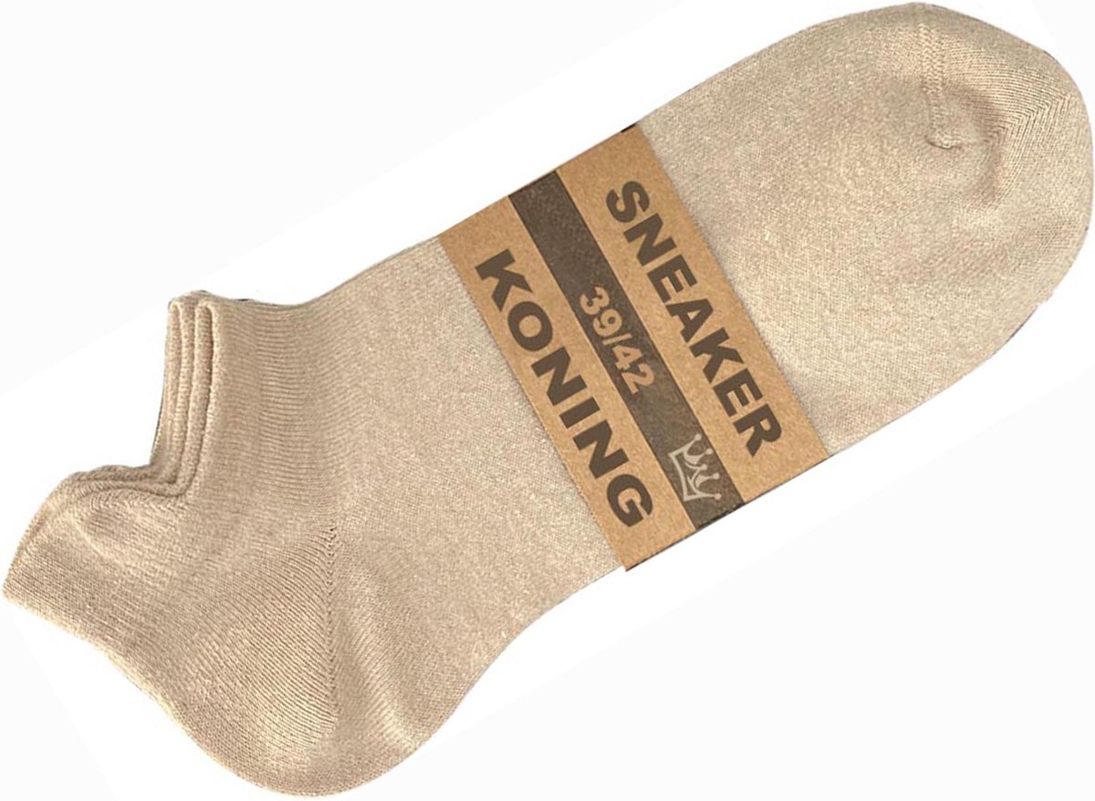Beige sneaker sokken | 6 Paar | Unisex | maat 39-42 | Naadloos | Enkel sokken | Voor heren en dames