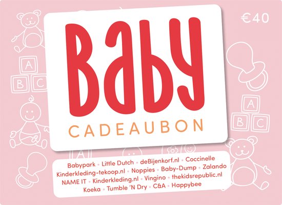 Babycadeaubon roze - Cadeaukaart 40 euro
