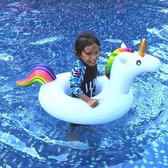 Opblaasbaar Unicorn Bootje Kids| Zwemband| met dichte bodem + 2 openingen voor de beentjes| + 2 handvaten| Unicorn| wit | 65 cm
