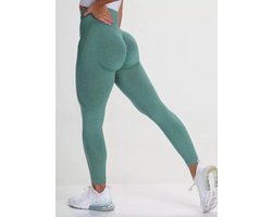 Sportchic - Sportlegging dames - High waist - Elastische band – Squatproof - Anti-zweet - Sportlegging - Donker Groen - S