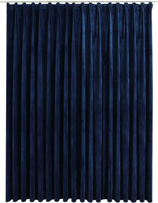 vidaXL - Gordijn - verduisterend - met - haken - 290x245 - cm - fluweel - blauw