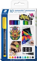 STAEDTLER Lumocolor stylo permanent M 317 - étui à crayons avec 10 couleurs