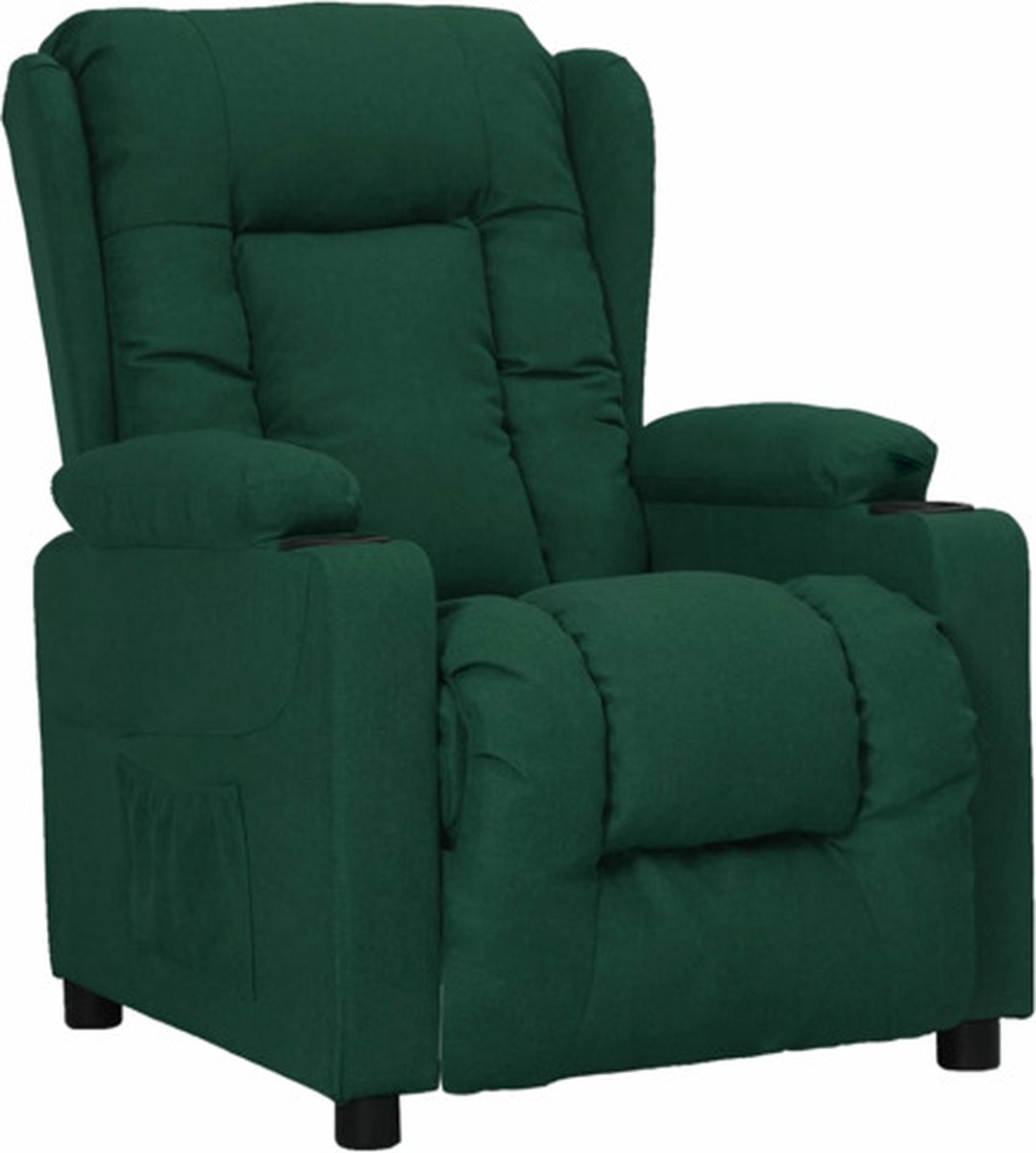 vidaXL Fauteuil - verstelbaar - stof - donkergroen