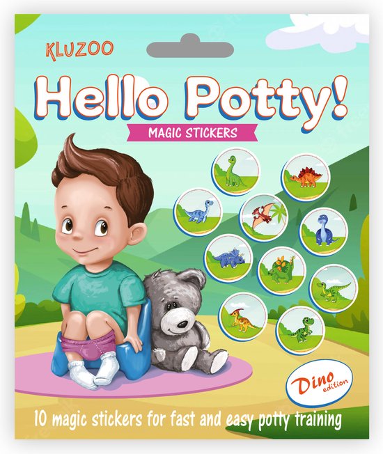 Hello Potty! - 10 Magic Stickers met Dino's - Zindelijkheidstraining Kind - Plasstickers voor kinderen- 10 Magische plasstickers - Stickers Dinosaurus