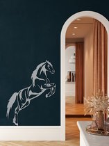 Wanddecoratie | Paard / Horse | Metal - Wall Art | Muurdecoratie | Woonkamer |Zilver| 43x101cm