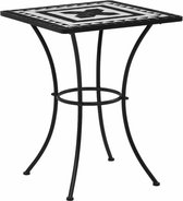 vidaXL Mosaic Bistro Table 60 cm Céramique Noir et Blanc
