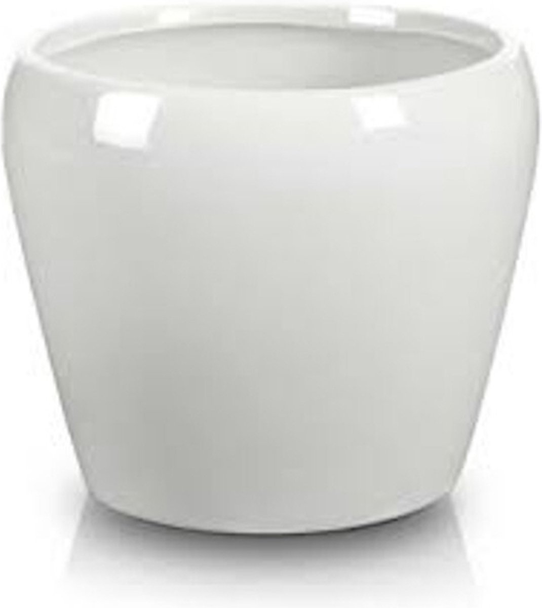 Polnix Serie - Keramische Bloempot - Wit - 14x13cm - Ovaal