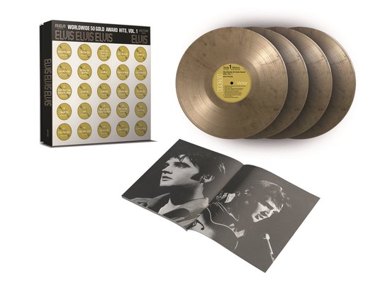 LP cover van Worldwide 50 Gold Award Hits (Vol.1) (Ltd. Gold & Black Marbled Vinyl) (LP) van Elvis Presley