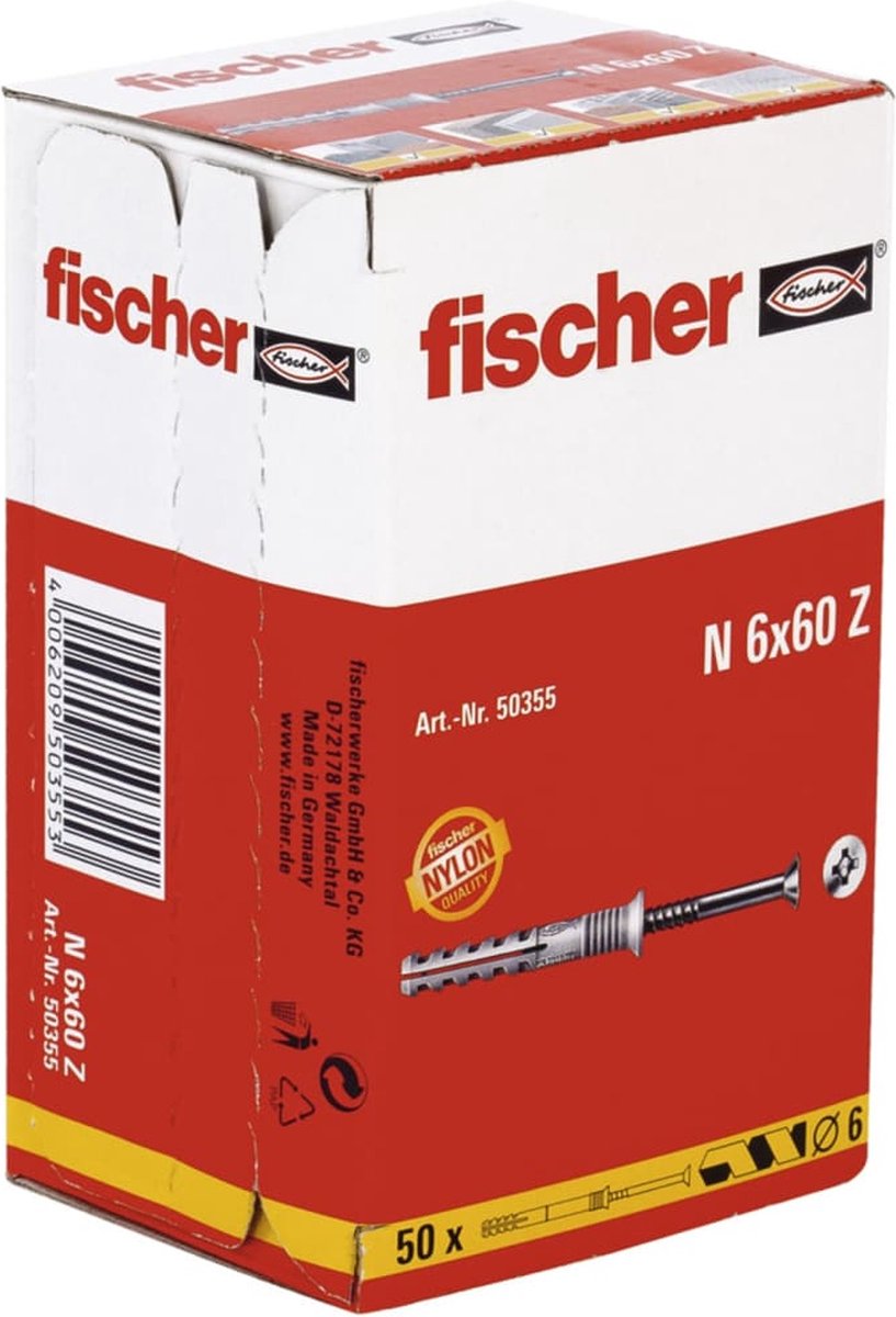 nagelplug N6x60 fischer (50st.) - Fischer