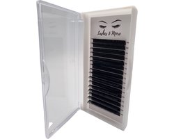 Lashes & More wimperextensions - One By One - C Krul – Dikte 0.15 – Lengte mixed – 16 rijen in een tray- nepwimpers - Flat Lashes - verkrijgbaar in C en D krul en in Dikte 0.15 en 0.20