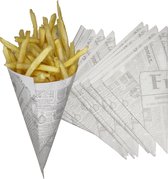 Rainbecom - 50 pièces - 21 x 21 x 30 cm - Sachet frites - Sachet frites - Sachets cônes - Sachets frites - Sachet frites papier