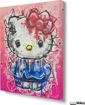 Luxe Canvas Schilderij Hello Kitty | 40x60 | Woonkamer | Slaapkamer | Kantoor | Muziek | Design | Art | Modern | ** 4CM DIK! 3D EFFECT**