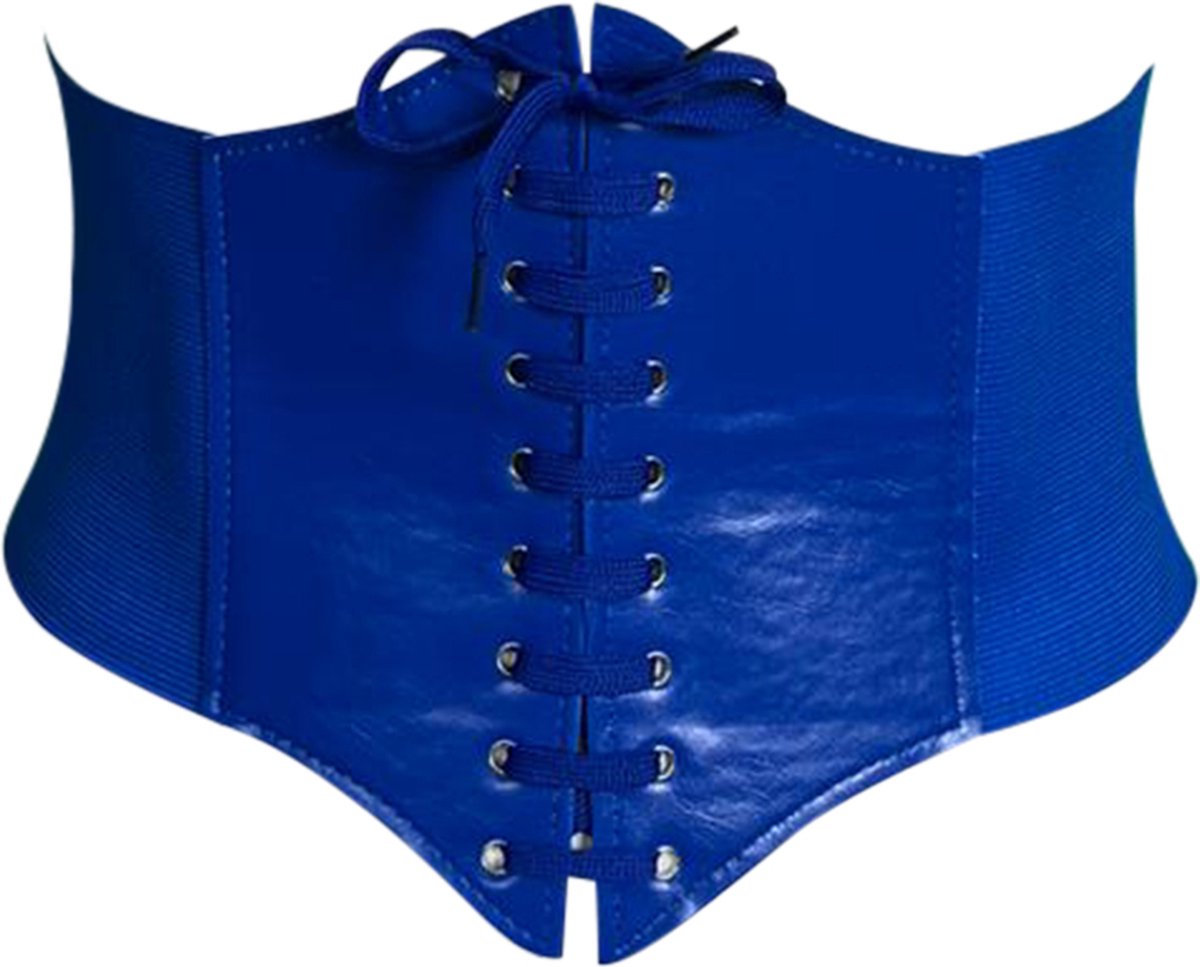 FIFO Effen Unisex Dames Korset, Elegante, Esthetisch, Blauw