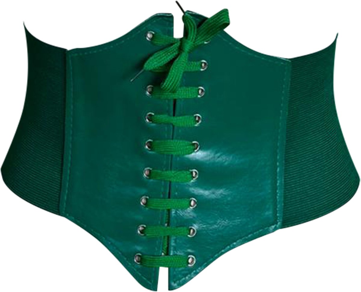 FIFO Effen Unisex Dames Korset, Elegante, Esthetisch, Groen