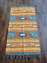 Handgemaakt Kelim vloerkleed 90 cm x 160 cm - Klassieke Wol tapijt Kilim Uit Egypte - Handgeweven Loper tapijt - Woonkamer tapijt -  Oosterse Vloerkleed