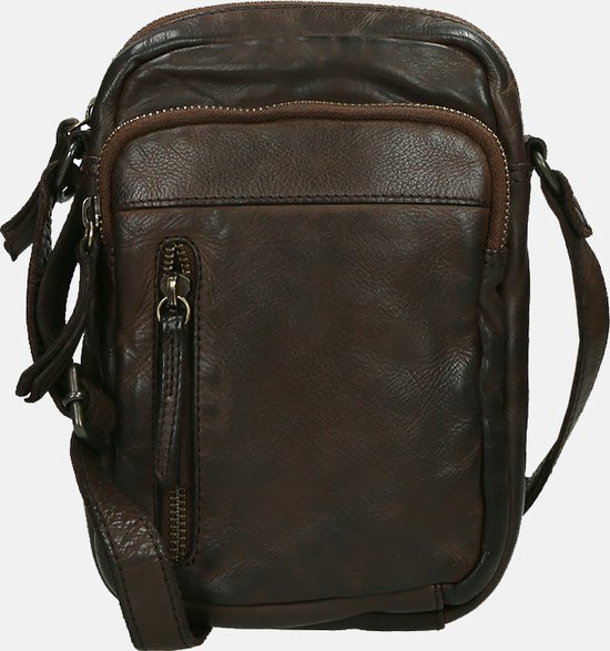 Foto: Bear design karin leren schoudertas crossbodytas bruin