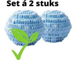Wasbol set van 2 - lichtblauwe wasballen - keramische balletjes - lichtblauw - wasmachine reiniger - wasmachine - zonder gebruik van wasmiddel