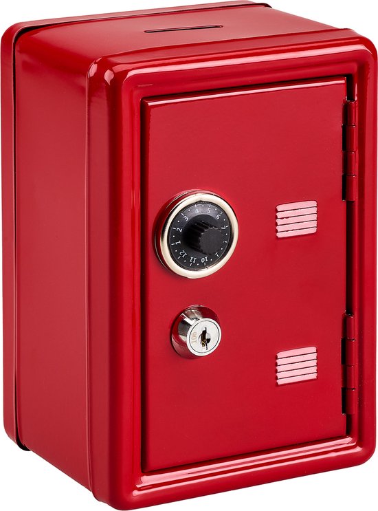 Kluisje van metaal (Rood) - Spaarpot met slot - Horeca - Kluisje met  sleutel -... | bol