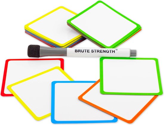Whiteboard Scrum Magneten met stift - 50 stuks - Mix - 5 kleuren kader -  7,5 x 7,5cm... | bol.com