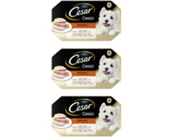 3x Cesar Classic Kuipje in Gelei Selection Multipack - Hondenvoeding - 600g