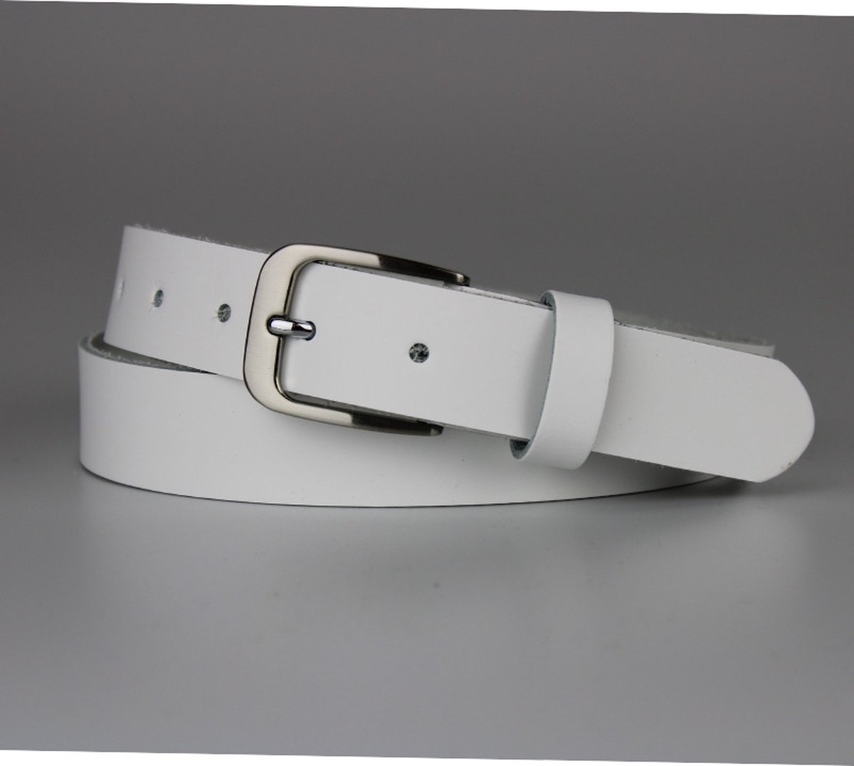 Fana Belts leren riem wit - Heren/Dames riemen - Taillemaat 95 - Witte riem