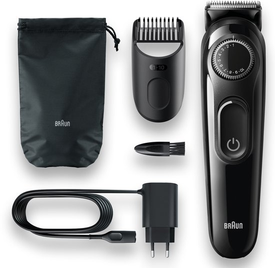 Braun Baardtrimmer 3 BT3324, Baardtrimmer Voor Mannen, Haartrimmer, Voor Gezicht, Haar