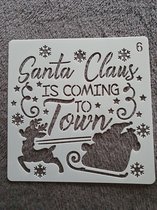 Santa Claus is comming to town, kerst, sjabloon, stencil, kaarten maken, scrapbooking, 15 x 15 cm