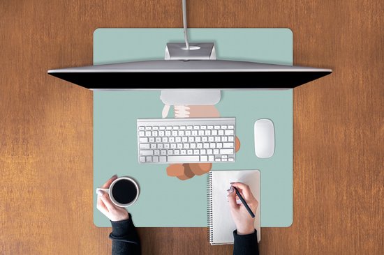 Muismat XXL 80x80 cm - Bureau onderlegger - Bureau mat Zomer - Rolschaats - Pastel - Bureaumat - Gaming mousepad xl - Bureaulegger groot - Computer deskmat