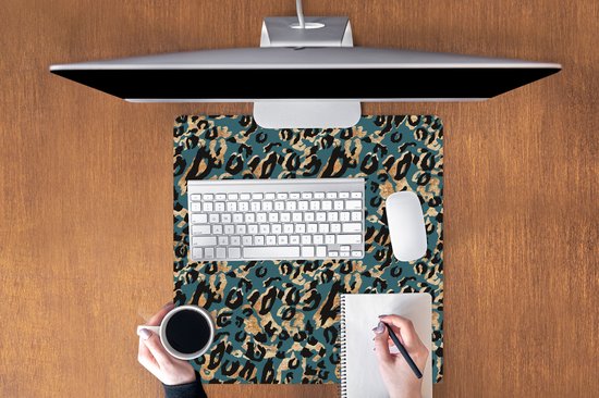 Muismat XXL 60x60 cm - Bureau onderlegger - Bureau mat Panter - Luxe - Patronen - Bureaumat - Gaming mousepad xl - Bureaulegger groot - Computer deskmat