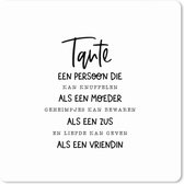 Muismat XXL - Bureau onderlegger - Bureau mat - Quotes - Spreuken - 'Tante' - 50x50 cm - XXL muismat