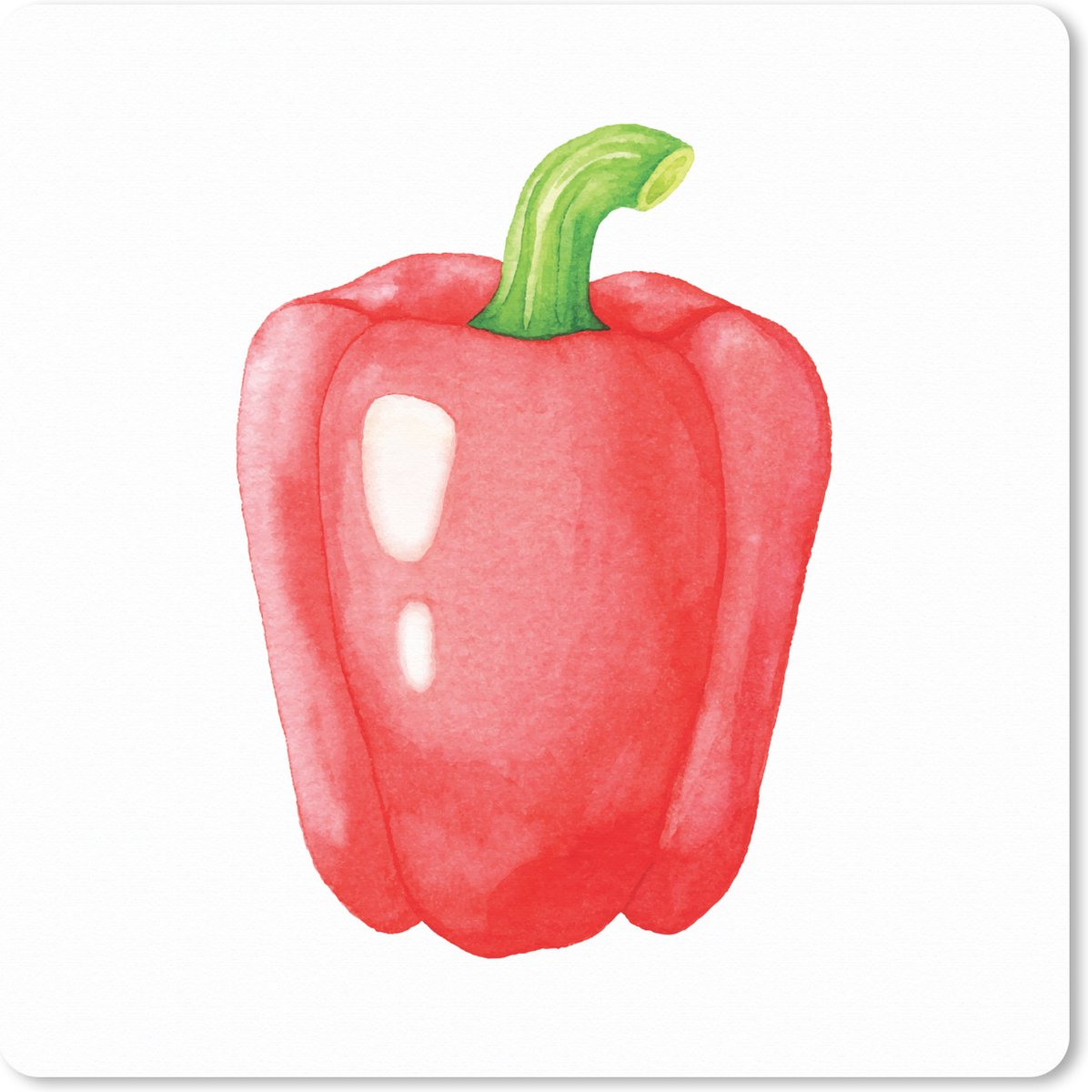 Muismat XXL 50x50 cm - Bureau onderlegger - Bureau mat Aquarel - Paprika - Rood - Bureaumat - Gaming mousepad xl - Bureaulegger groot - Computer deskmat
