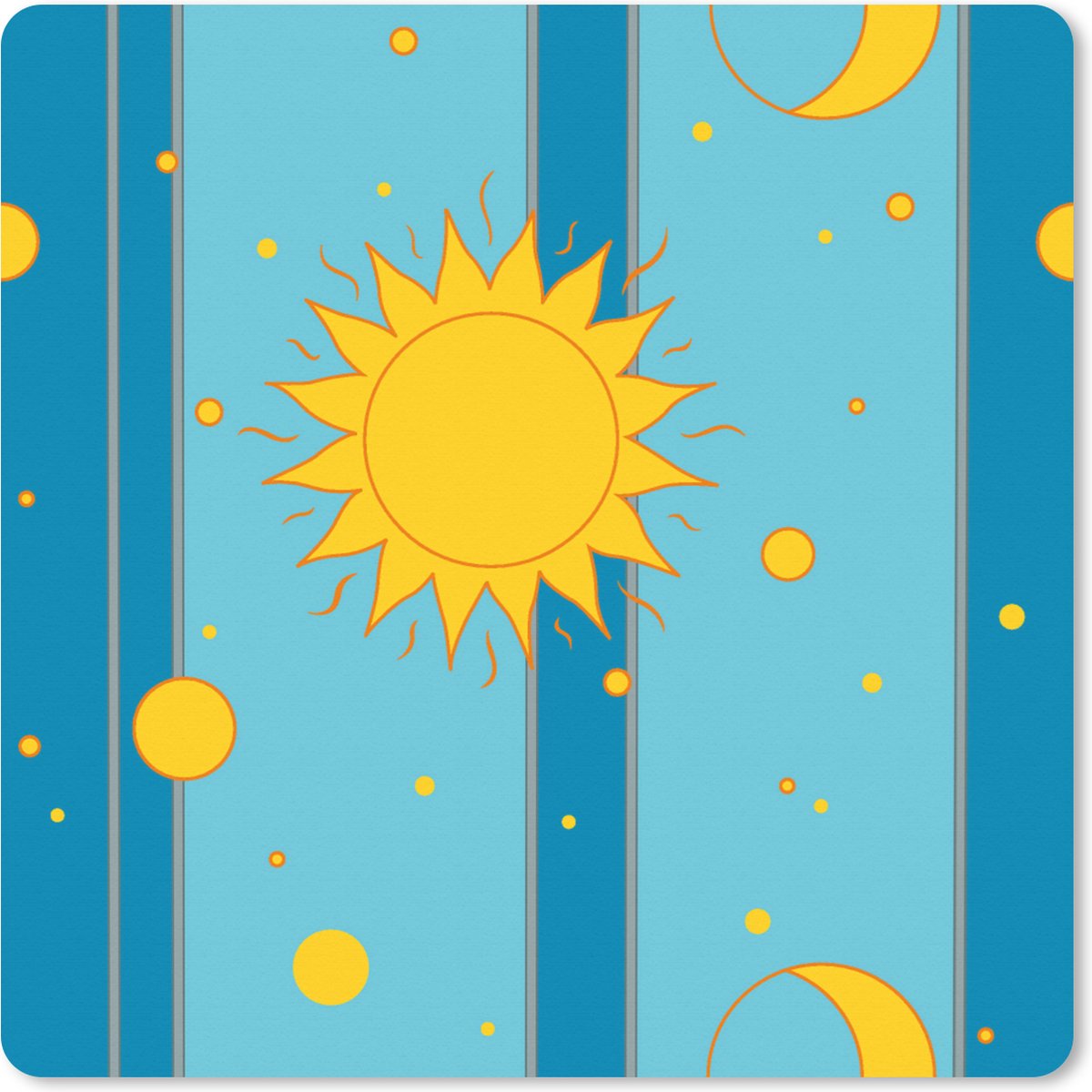 Muismat XXL 50x50 cm - Bureau onderlegger - Bureau mat Zon - Maan - Design - Bureaumat - Gaming mousepad xl - Bureaulegger groot - Computer deskmat
