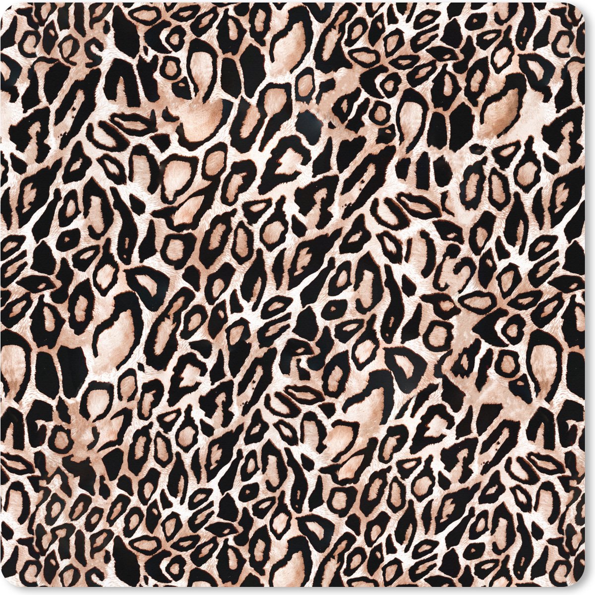 Muismat XXL 80x80 cm - Bureau onderlegger - Bureau mat Panterprint - Vlekken - Zwart - Bureaumat - Gaming mousepad xl - Bureaulegger groot - Computer deskmat
