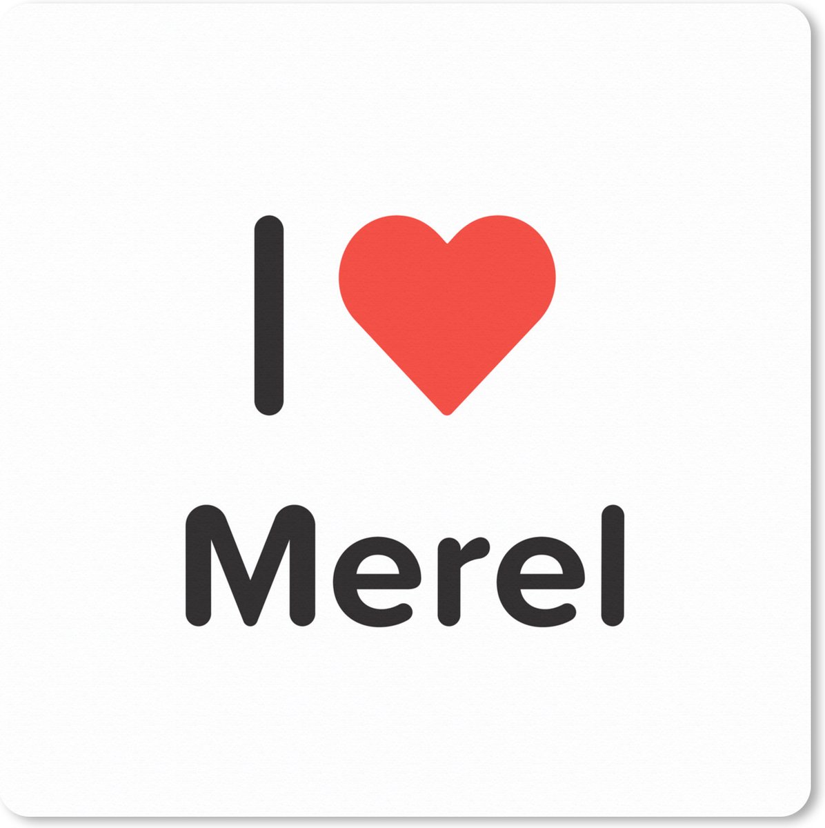 Muismat XXL 80x80 cm - Bureau onderlegger - Bureau mat I love - Merel - Meisje - Bureaumat - Gaming mousepad xl - Bureaulegger groot - Computer deskmat