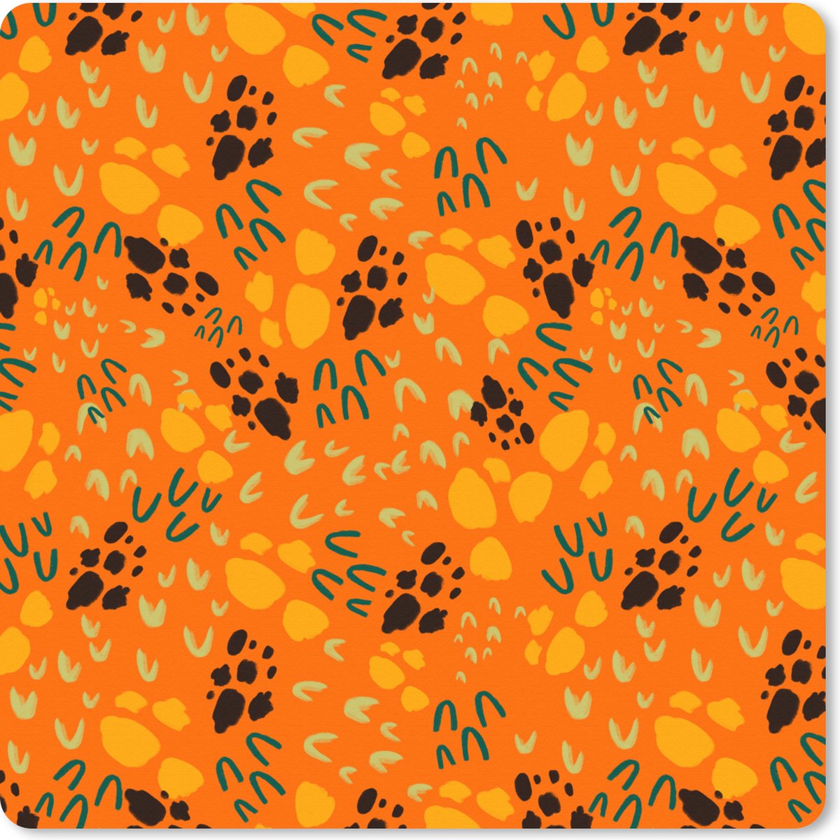 Muismat XXL 50x50 cm - Bureau onderlegger - Bureau mat Oranje - Abstract - Patroon - Bureaumat - Gaming mousepad xl - Bureaulegger groot - Computer deskmat