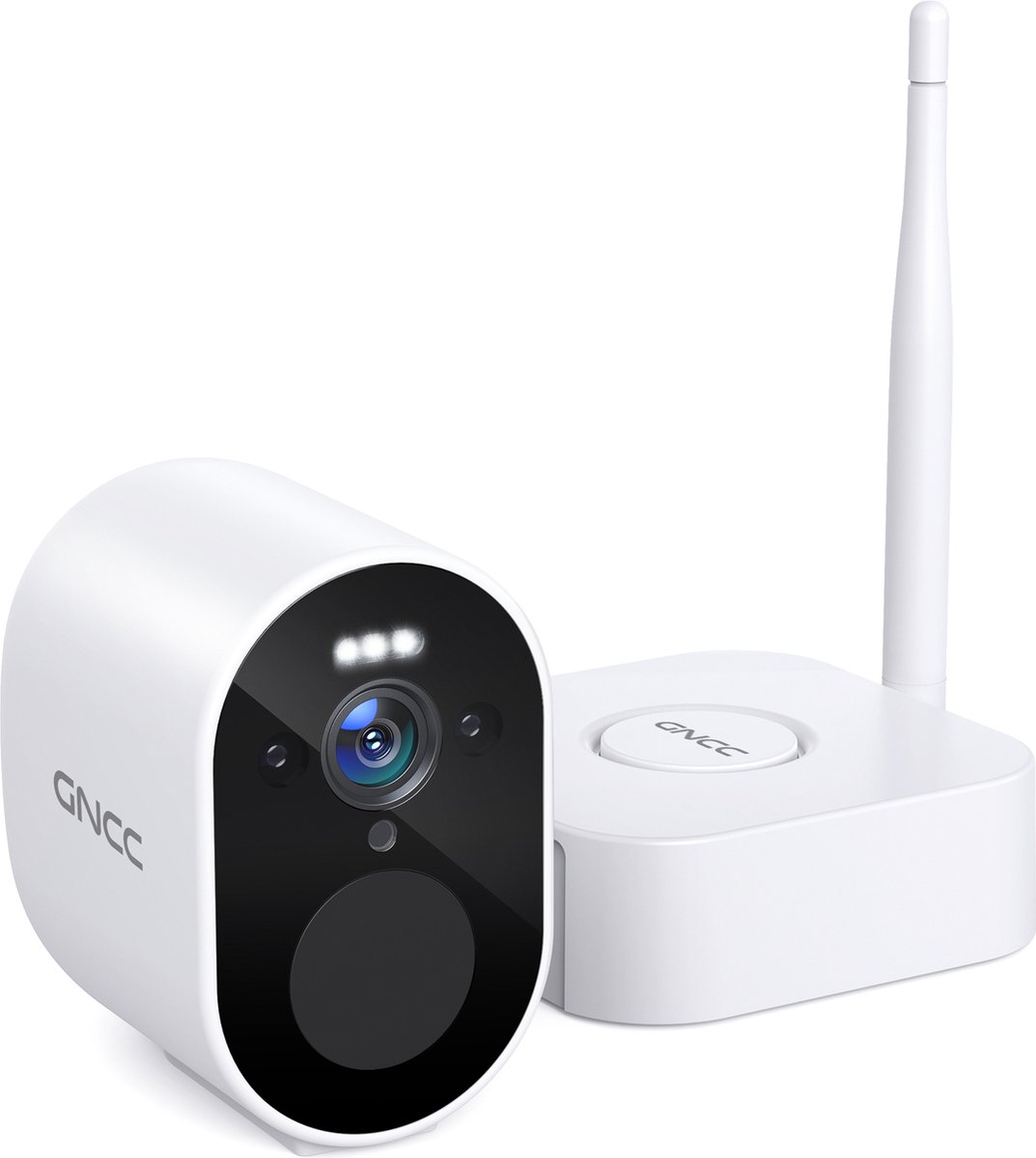 GNCC Draadloze Beveiligingscamera 1080P Wifi-Bewakingscamera voor Buiten met Kleur Nachtzicht - IP66 Weerbestendig - PIR-Detectie - 2-Weg Audio - Compatibel met Android & iPhone