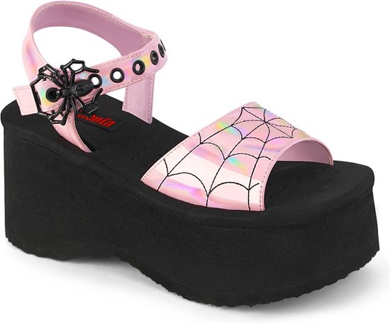 DemoniaCult - FUNN-10 Plateau Sandaal - US 6 - 36 Shoes - Roze