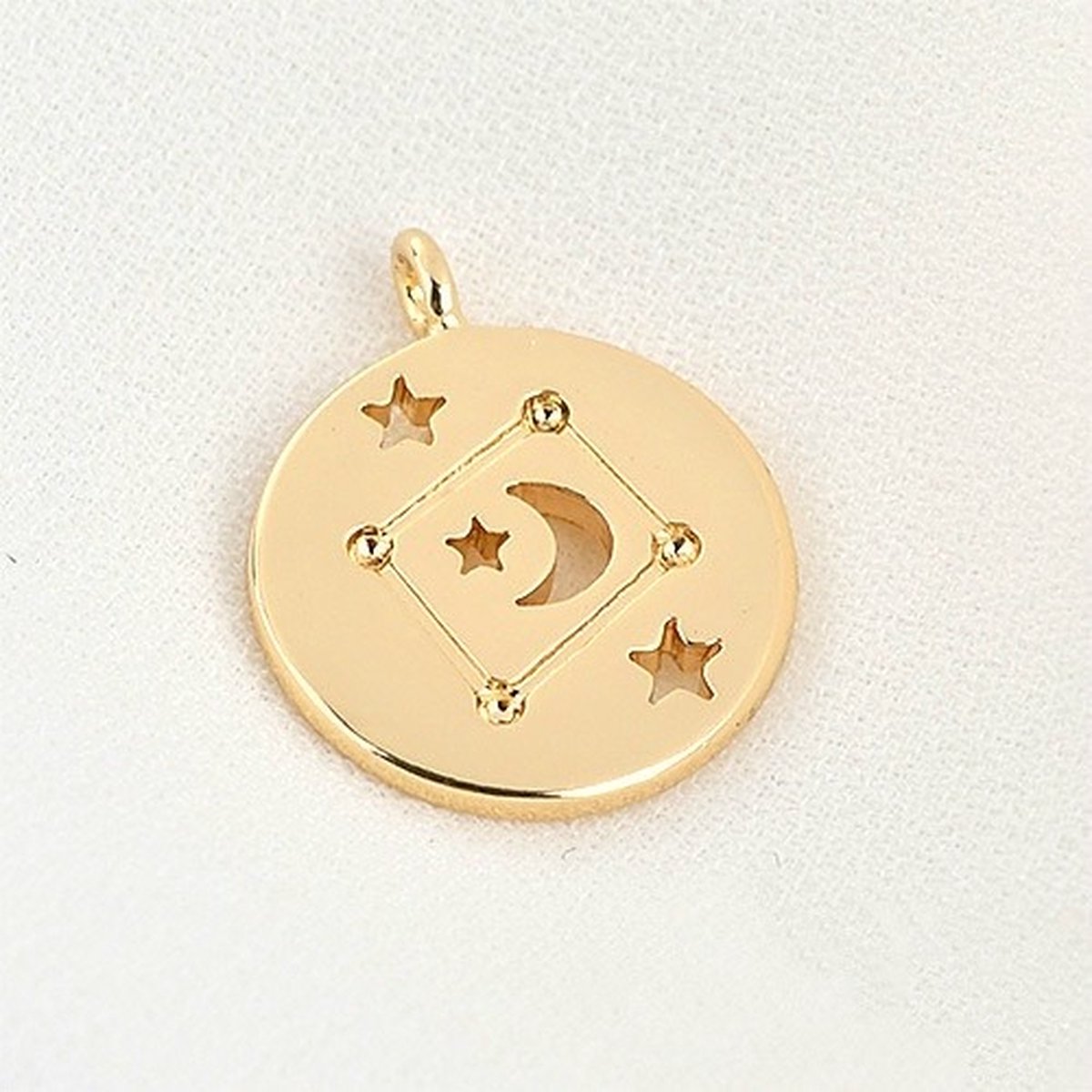 Sterrenbeeld 14k Vergulde hanger - Constellation 14k Gold Plated Pendant - Libra/Weegschaal