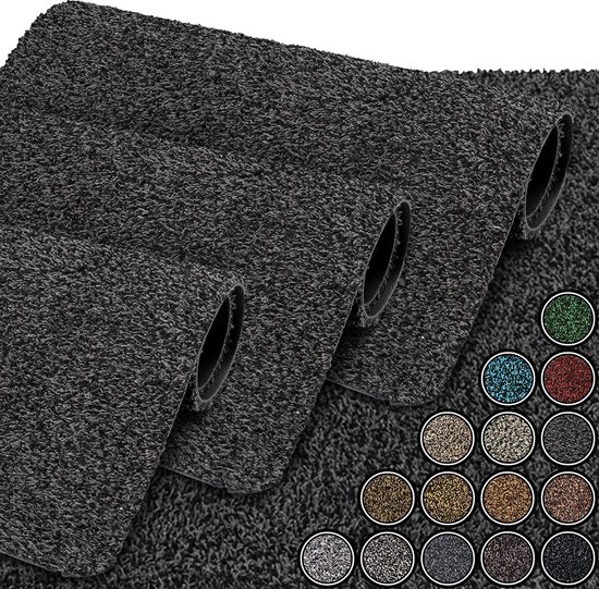 Capslpad Deurmat voor buiten en binnen, 50 x 80 cm, jute look, antislip, vuilvangmat, dunne deurmat, wasbaar, deurmat voor buiten, voor huisdeur, entree, balkon
