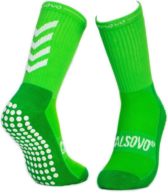 Grip chaussettes football | chaussettes antidérapantes | Chaussettes de sport | le foot | compression | Antidérapant | amélioration des performances  | Vert clair | Junior