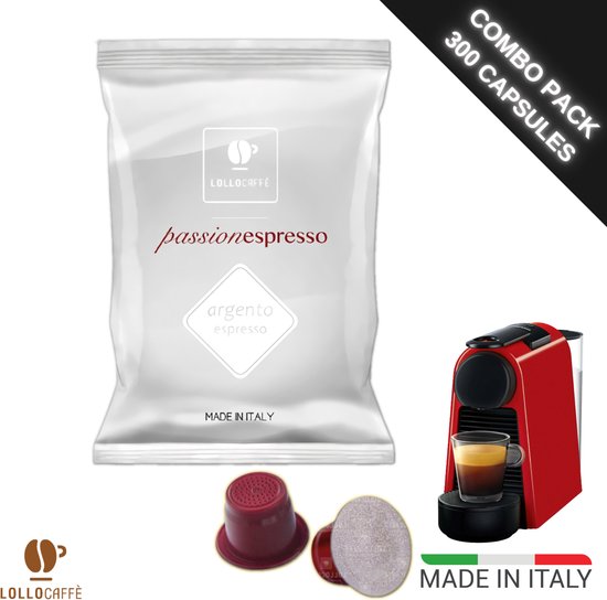 Lollo Caffè Nespresso cups Compatible - Italiaanse espresso Argento - Voordeelpakket - 300 koffie capsules