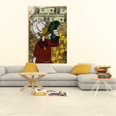 Luxe Canvas Schilderij Dagobert Duck | 40x60 | Woonkamer | Slaapkamer | Kantoor | Muziek | Design | Art | Modern | ** 4CM DIK! 3D EFFECT**